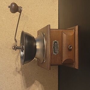 Vintage Wood & Metal Coffee Grinder